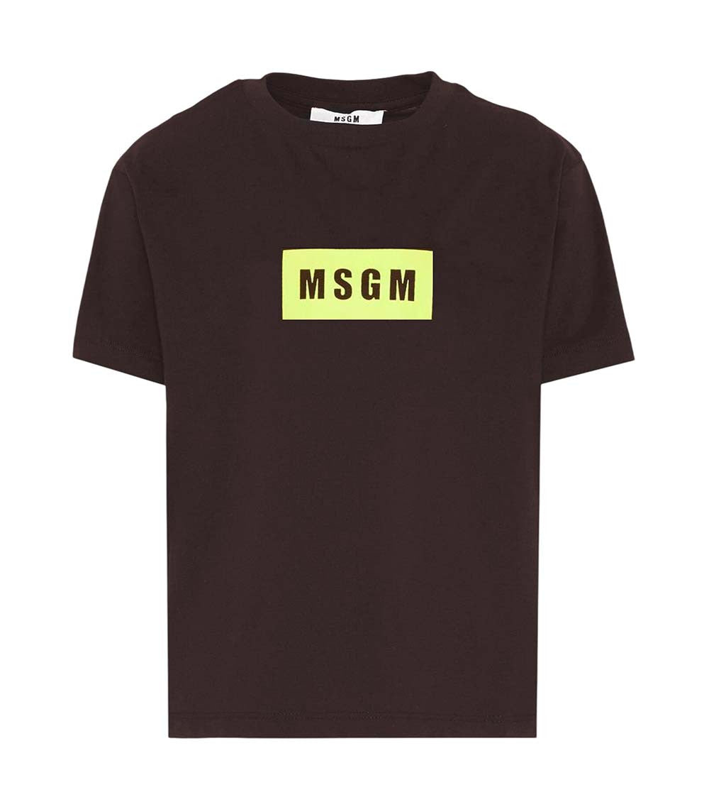 Girls Dark Brown Logo T-Shirt 1