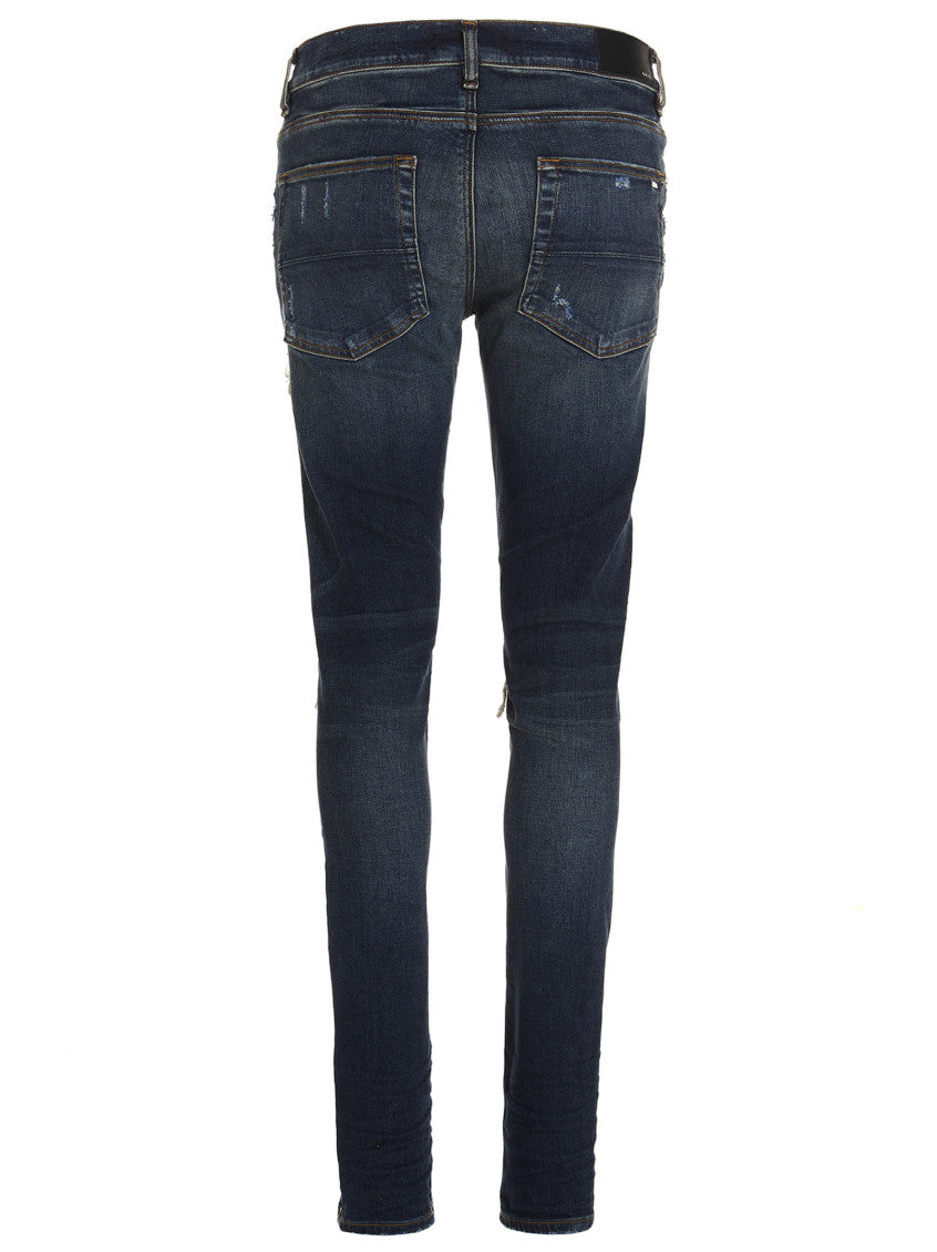 Blue Skinny Mid Rise Jeans 2
