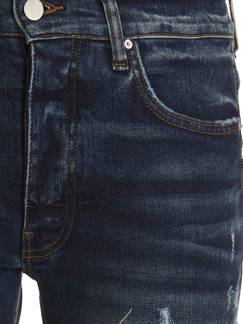 Blue Skinny Mid Rise Jeans 3