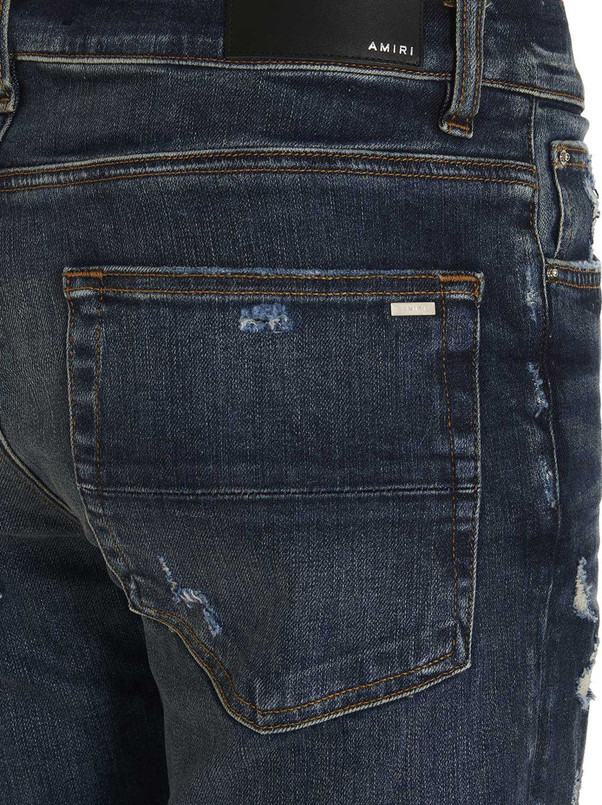 Blue Skinny Mid Rise Jeans 4