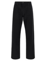 Black Straight Mid Rise Jeans 1