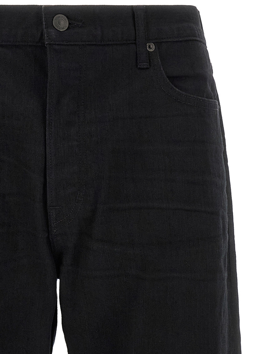 Black Straight Mid Rise Jeans 3