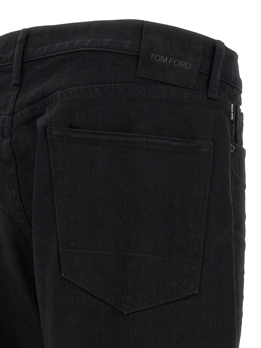 Black Straight Mid Rise Jeans 4