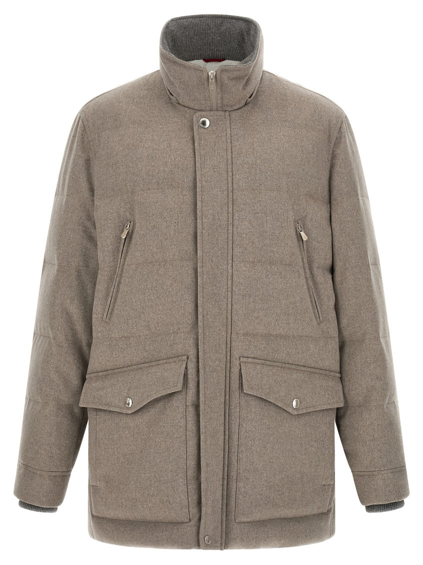 Beige Solid Hooded Jacket 2