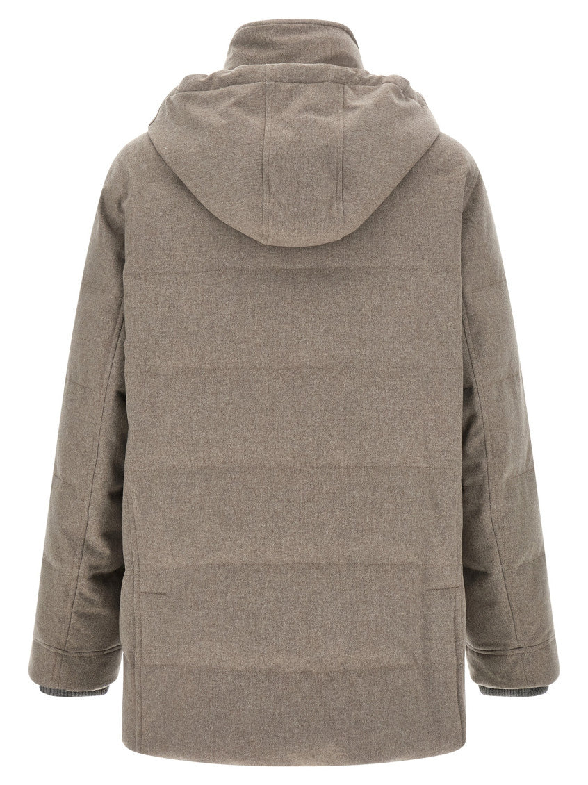 Beige Solid Hooded Jacket 3