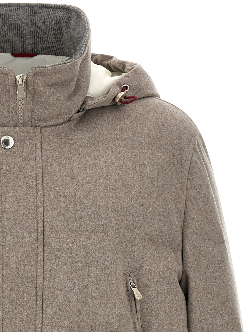 Beige Solid Hooded Jacket 4
