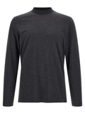 Grey Solid Mock Collar T-Shirt 1