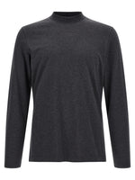 Grey Solid Mock Collar T-Shirt 1