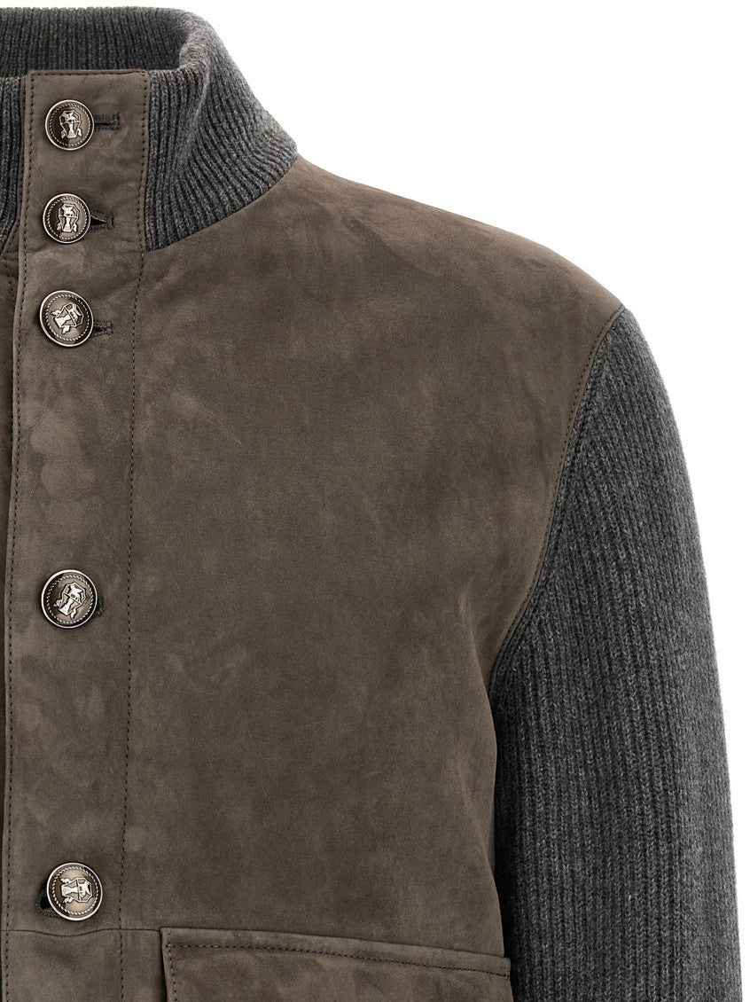 Grey Solid Mock Collar Jacket 3