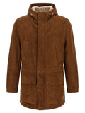 Brown Solid Hooded Jacket 1