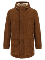 Brown Solid Hooded Jacket 1