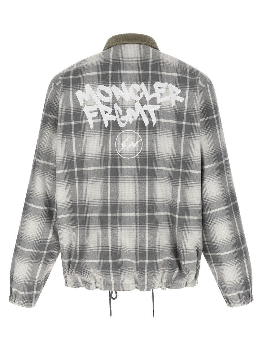 Grey Plaid Shirt Collar Jacket 2