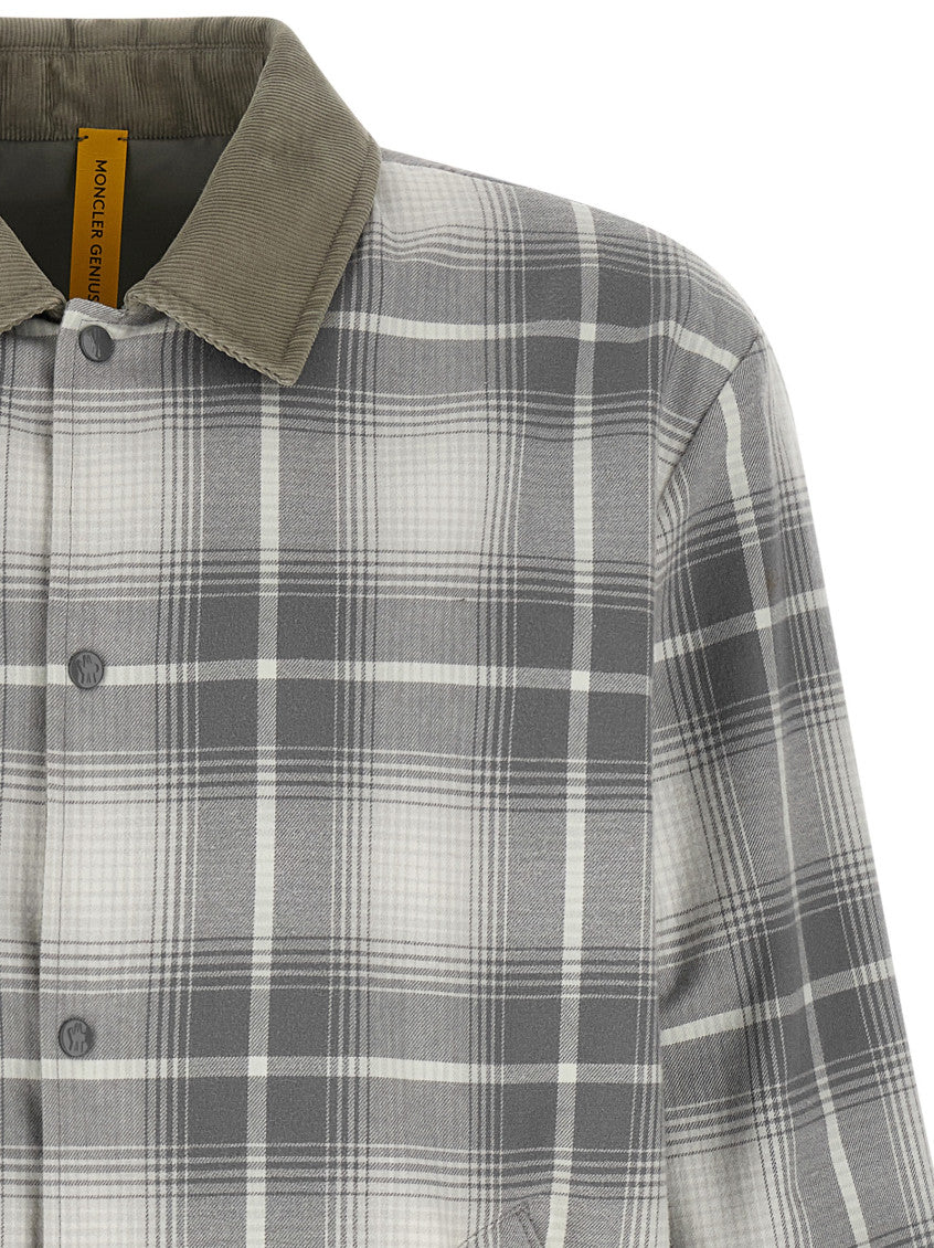Grey Plaid Shirt Collar Jacket 4