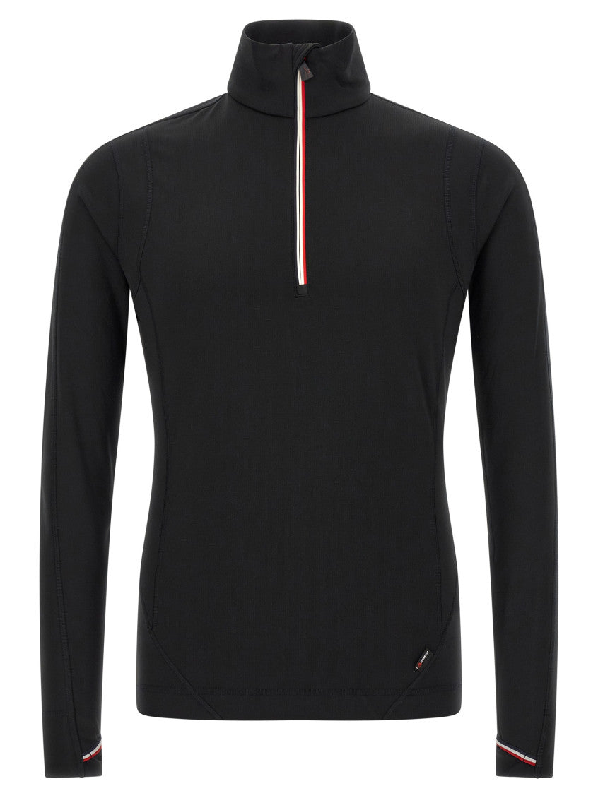 Black Solid Mock Collar Sweatshirt 1