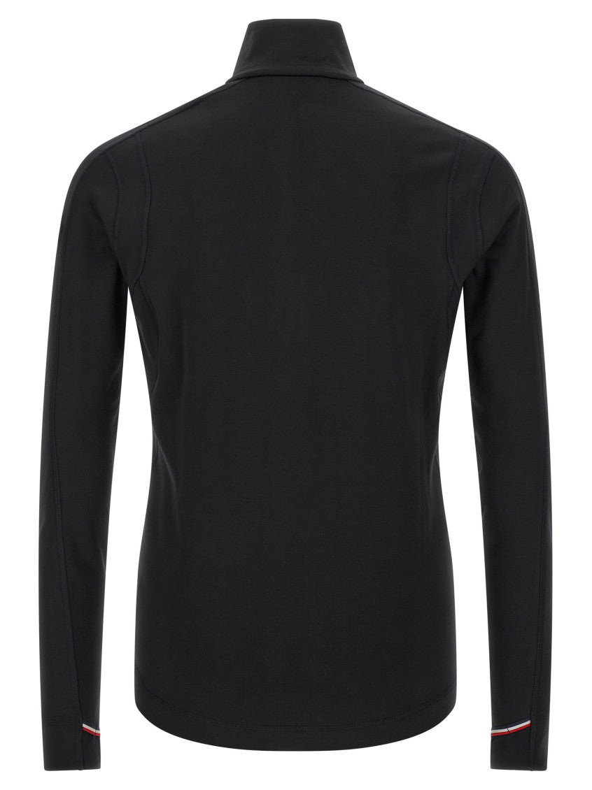 Black Solid Mock Collar Sweatshirt 2