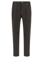 Grey Straight Wool Pants 1
