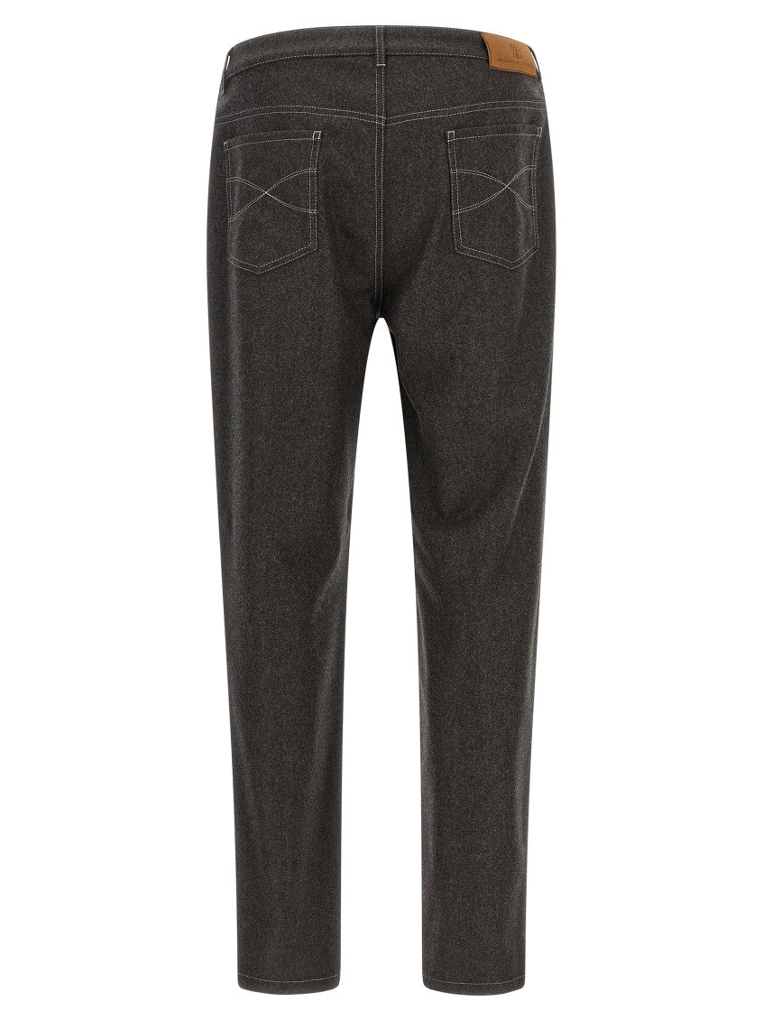 Grey Straight Wool Pants 2
