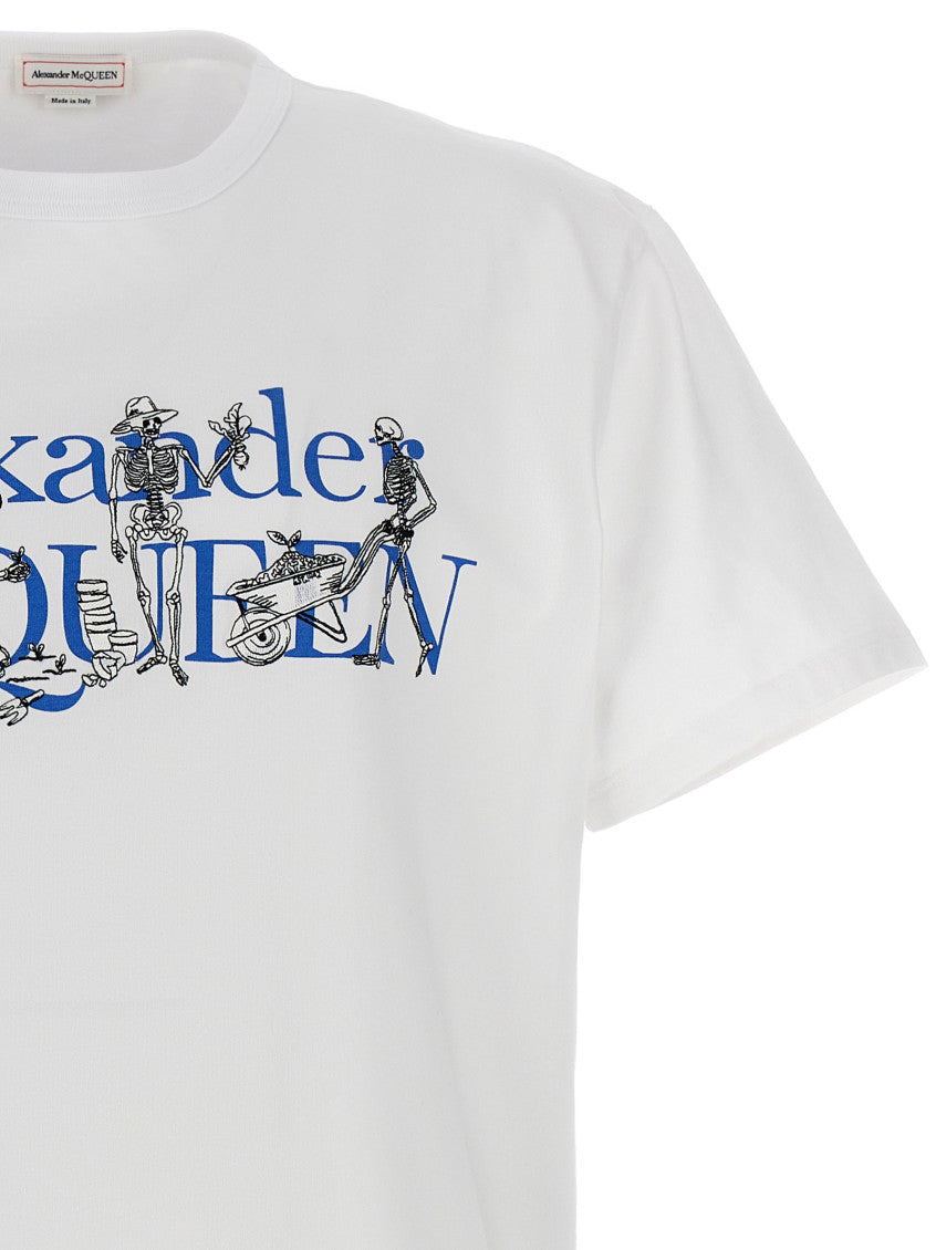 White Logo embroidered T-shirt 3
