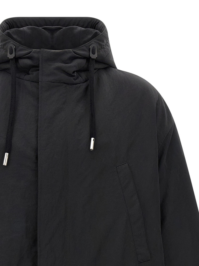Dark Grey Hooded Long Jacket 3