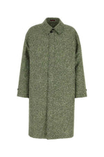 Green Textured Long Coat 1