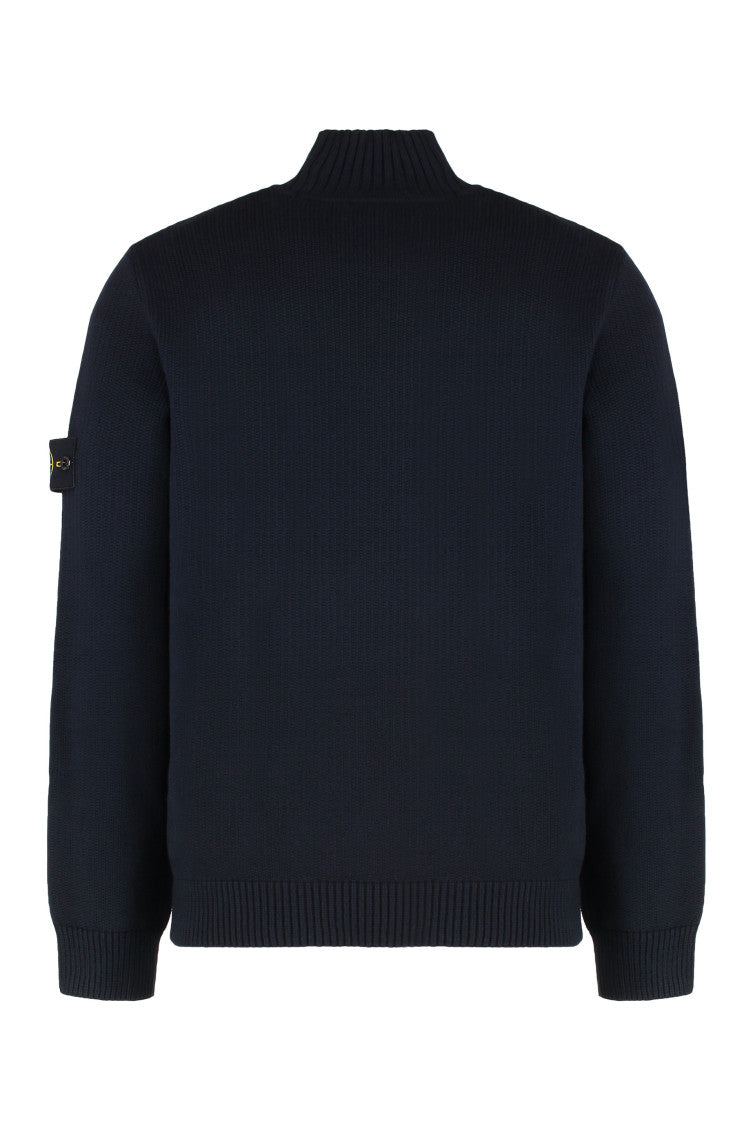 Blue Logo Patch Turtleneck Sweater 2