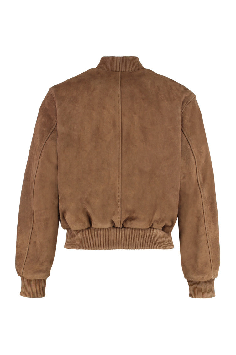 Brown Suede Bomber Jacket 2