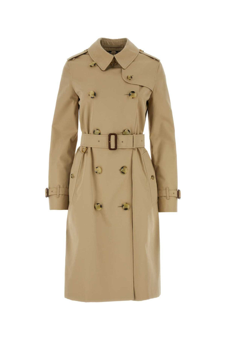 Beige Double-breasted Cotton Trench Coat 1
