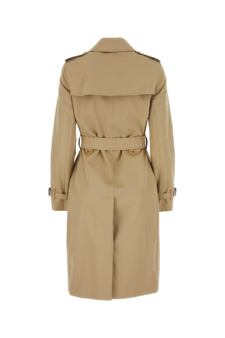 Beige Double-breasted Cotton Trench Coat 2