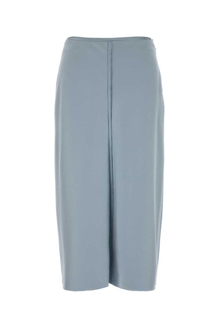 Light Blue Stretch Satin Skirt 1