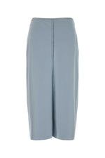 Light Blue Stretch Satin Skirt 1