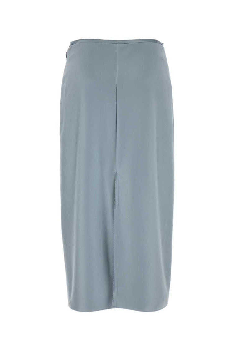 Light Blue Stretch Satin Skirt 2
