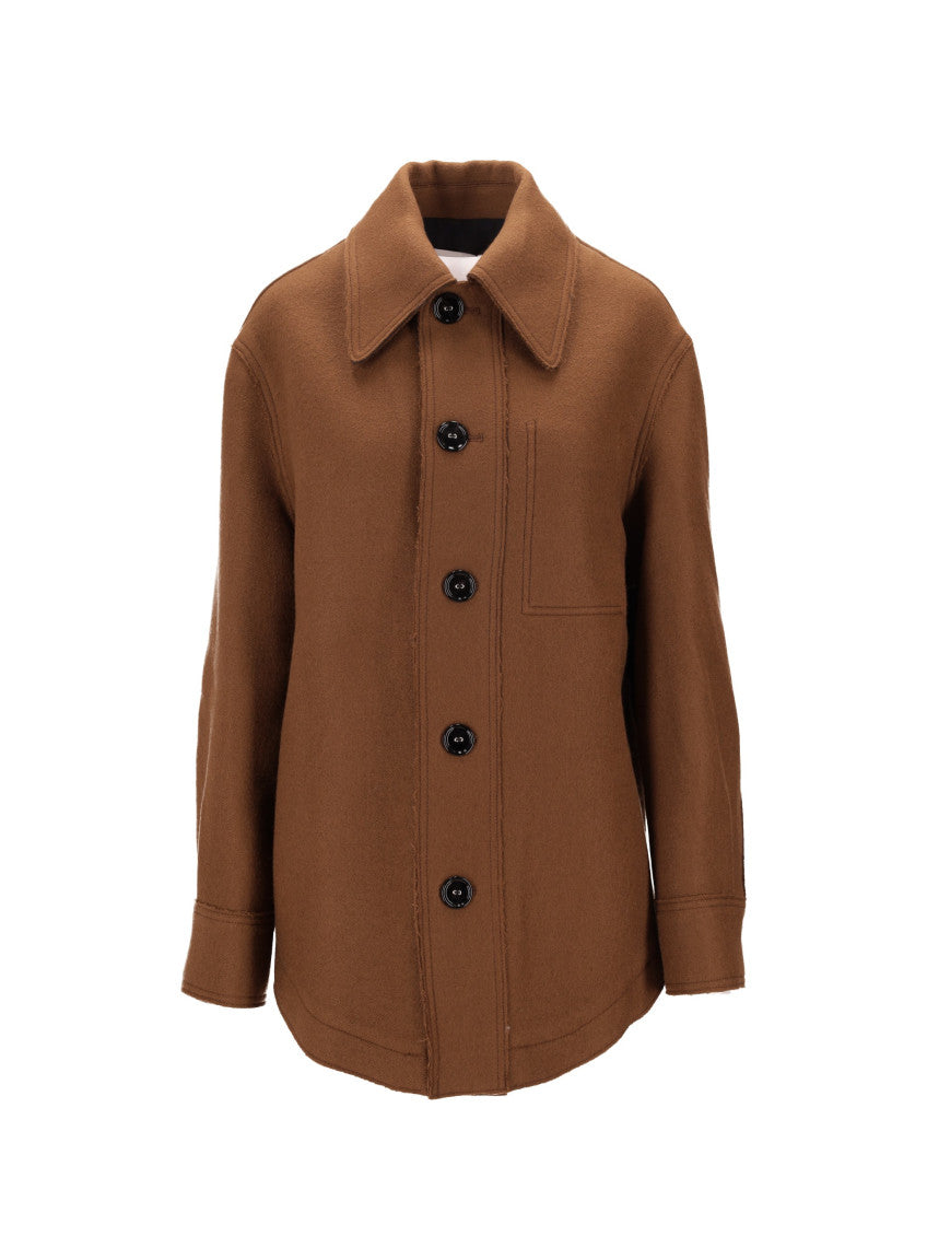 Brown Classic Collar Full Sleeves Wool Shirt 1