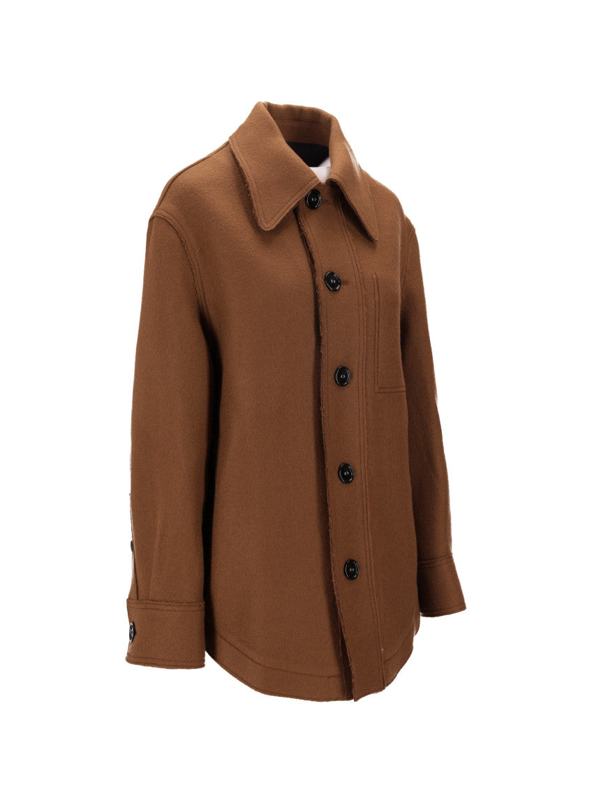 Brown Classic Collar Full Sleeves Wool Shirt 2