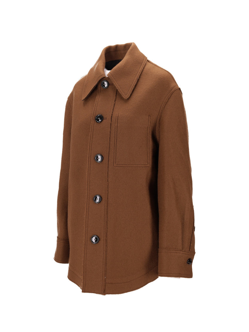 Brown Classic Collar Full Sleeves Wool Shirt 3