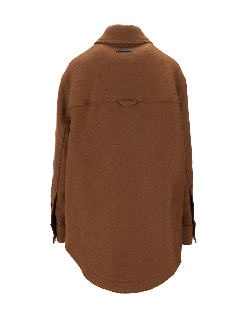 Brown Classic Collar Full Sleeves Wool Shirt 4