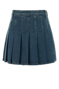 Blue Denim Pleated Skirt 1