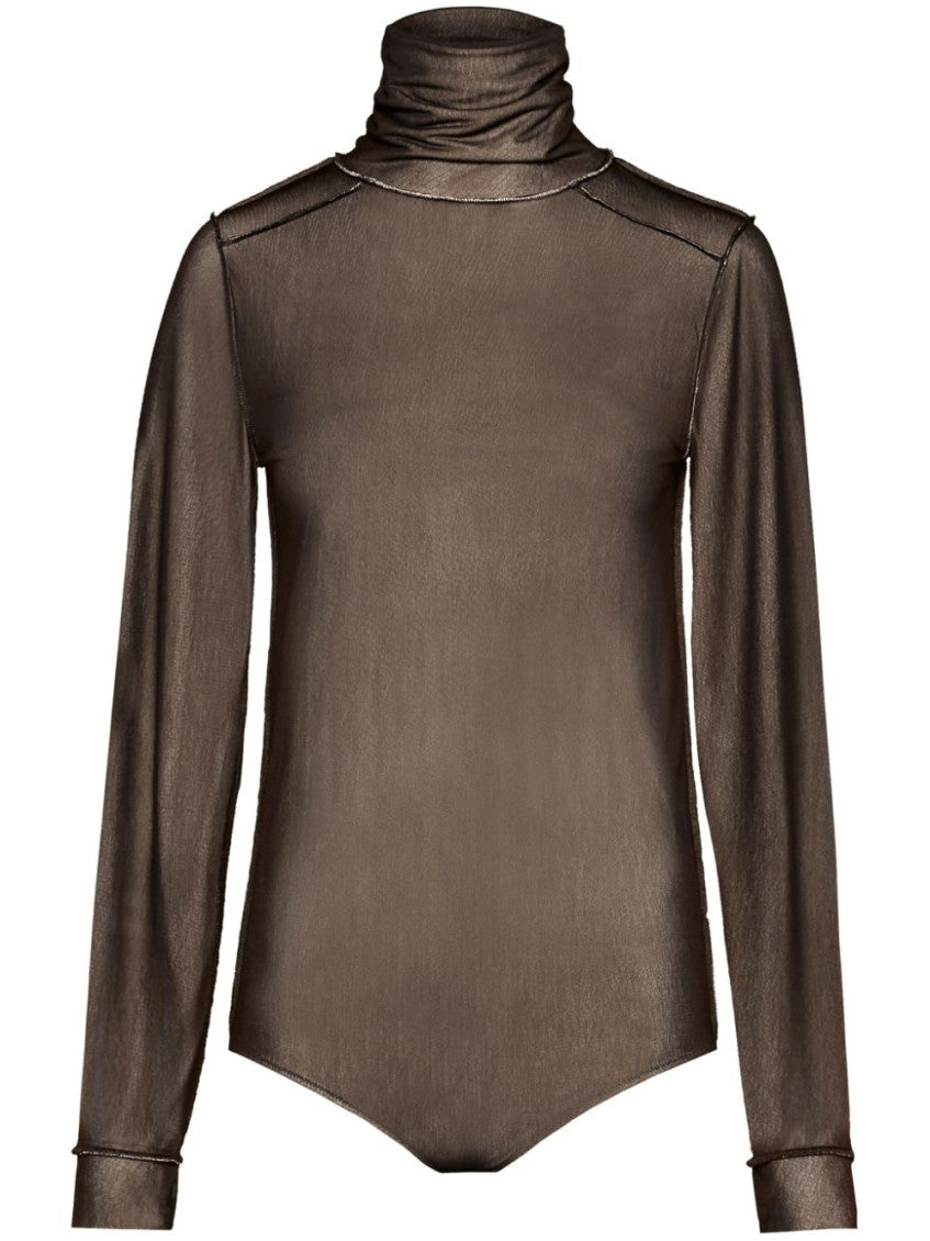 Black Jersey Texture Sheer Top 2