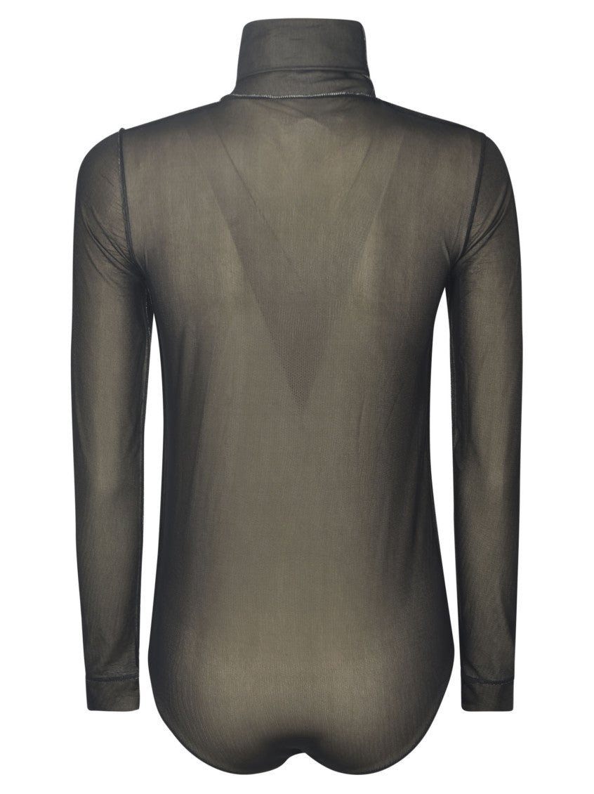 Black Jersey Texture Sheer Top 3