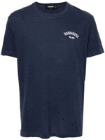 Navy Blue Logo Print T-Shirt 1