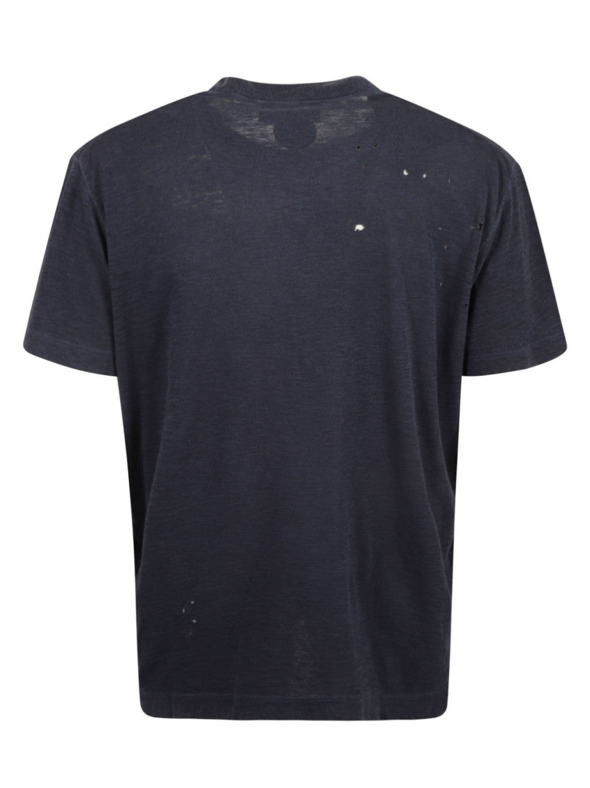 Navy Blue Logo Print T-Shirt 4