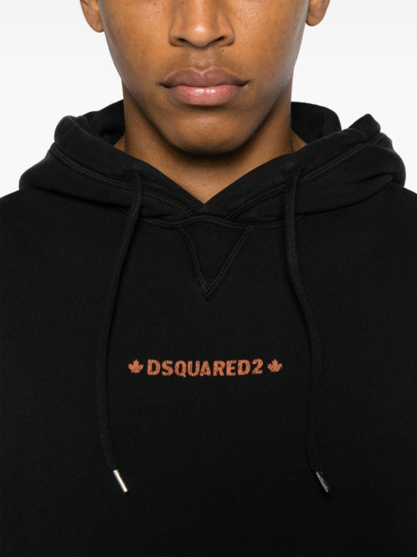 Black Logo Print Hoodie 4
