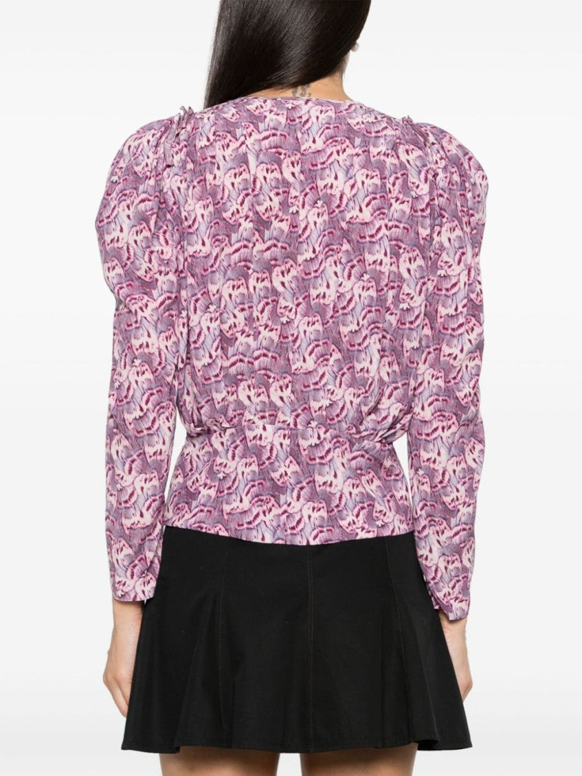 Purple Silk Graphic Print Top 5