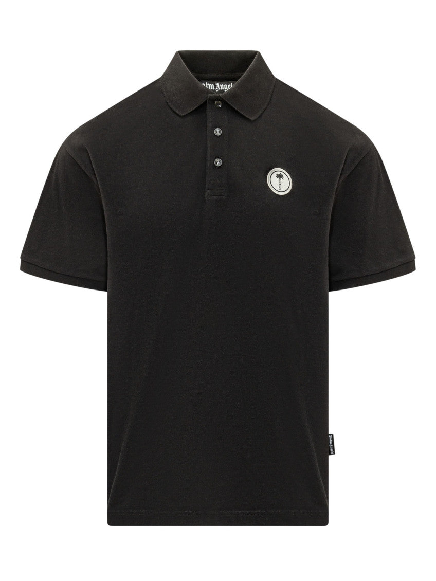 Black Logo Shirt Collar Polo 1