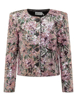 Multicolour Floral Embellished Round Neck Blazer 1