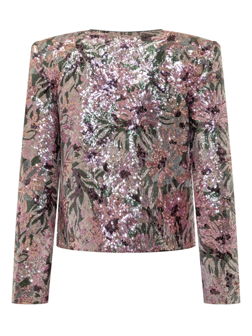 Multicolour Floral Embellished Round Neck Blazer 2