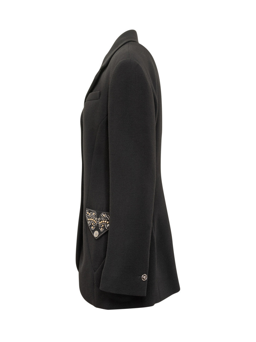 Black Embellished Notched Lapel Blazer 3
