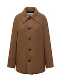 Brown Solid Shirt Collar Blazer 1