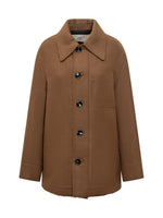 Brown Solid Shirt Collar Blazer 1