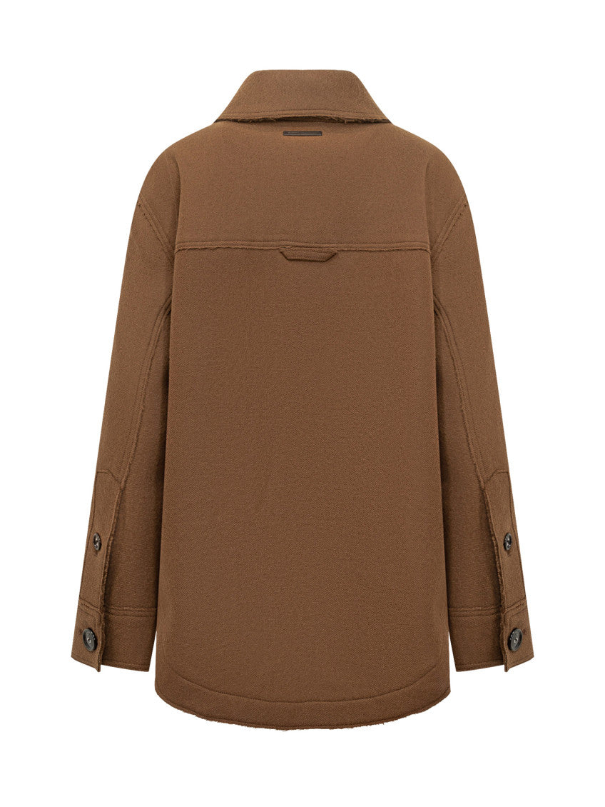 Brown Solid Shirt Collar Blazer 2