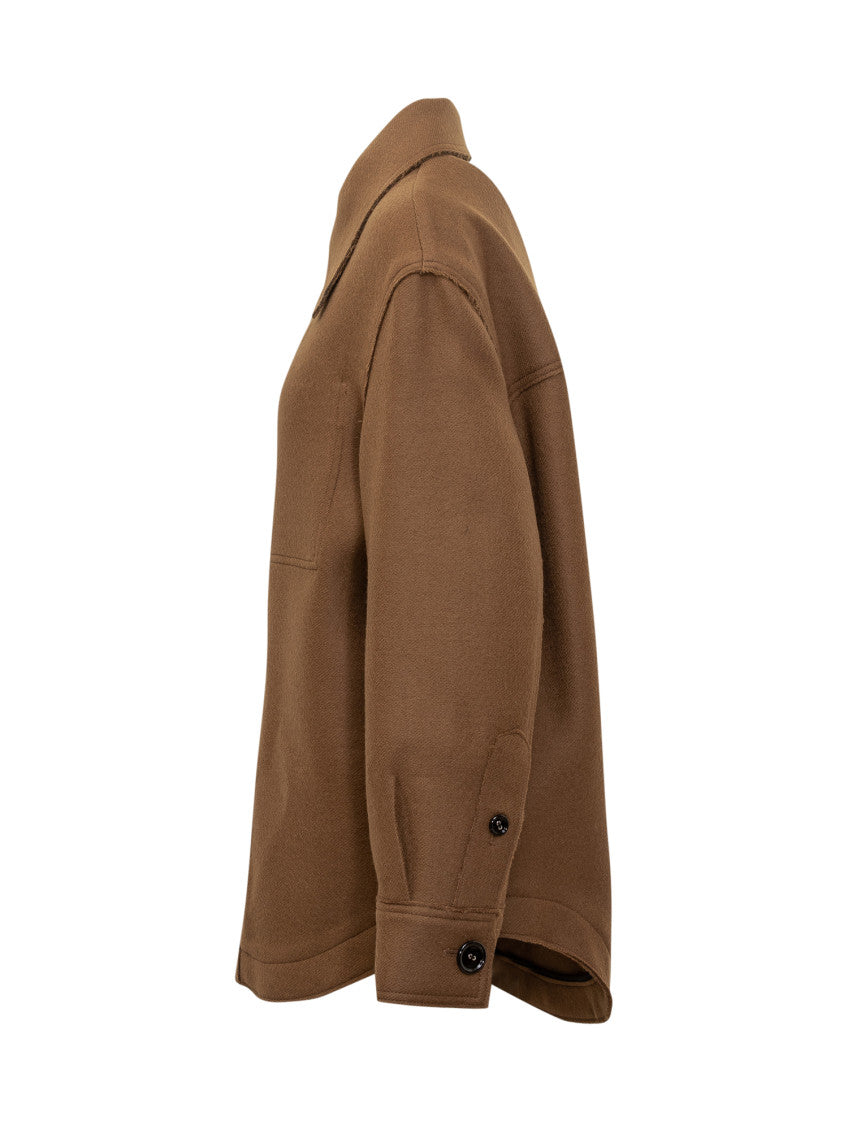Brown Solid Shirt Collar Blazer 3
